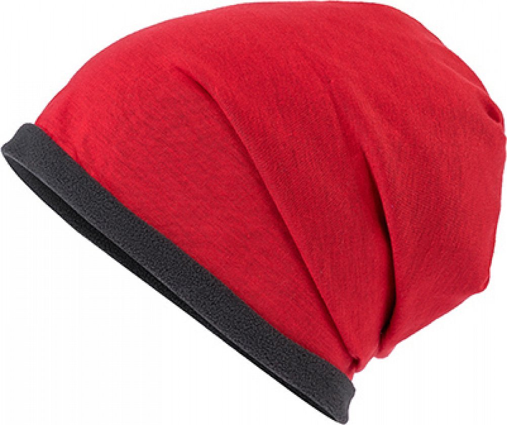 Levně Myrtle beach Fleecová elastická beanie čepice Barva: červená MB7131