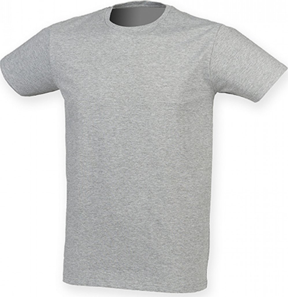 SF Men Prodloužené strečové pánské triko Skin Fit s elastanem 165 g/m Barva: šedá melír, Velikost: XL SFM121