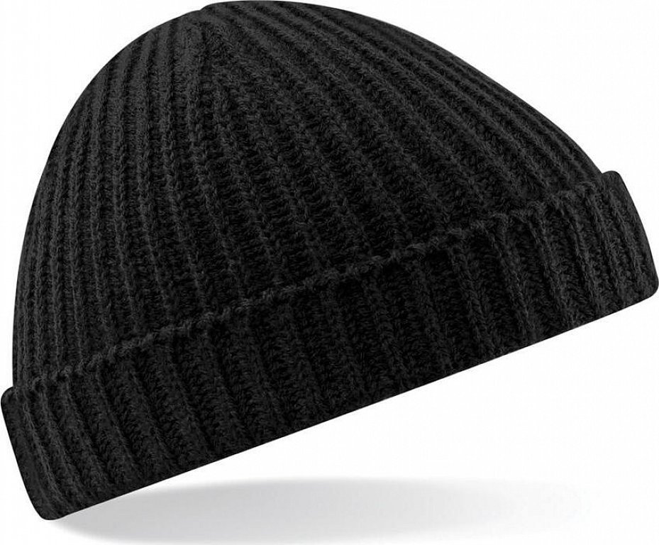 Beechfield Čepice ze žebrovaného materiálu v retro stylu Barva: černá