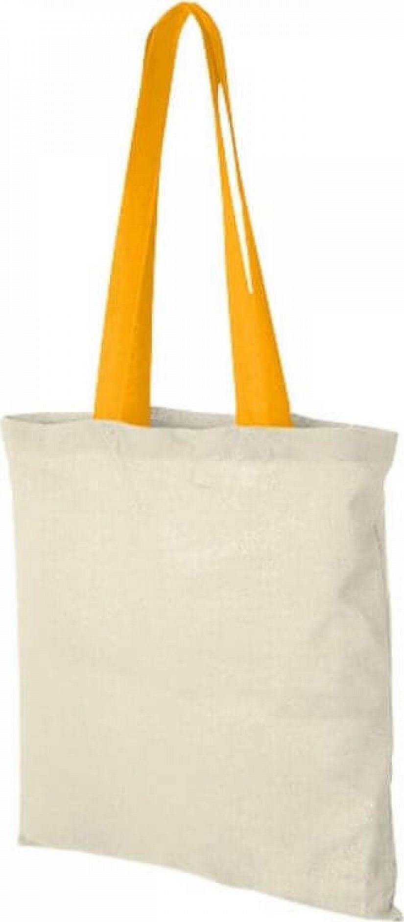 Plátěná taška Nevada s barevným držadlem Printwear Barva: přírodní - oranžová, Velikost: 38 x 42 cm NT110N
