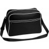 Objemná cestovní / sportovní retro taška přes rameno 18 l (Velikost 40 x 28 x 18 cm, Barva černá - zlatá)