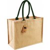 Barevná jutová nákupní taška s tkanými držadly 21 l (Velikost 42 x 33 x 19 cm, Barva přírodní)