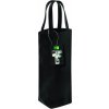 Fairtrade bavlněná taška na láhev o obsahu až 1,5 l (Velikost 8 x 27 x 8 cm, Barva černá)