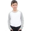 Dlouhé dětské baseballové triko s dlouhým rukávem (Barva White-Oxford Navy, Velikost 11/12 let)