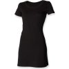 Přiléhavé tričko šaty s křidélkovými rukávy (Velikost S, Barva černá)