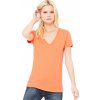 Dámské slim-fit tričko Bella s hlubokým véčkovým výstřihem (Barva červená lesní plody, Velikost L)