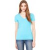 Dámské slim-fit tričko Bella s hlubokým véčkovým výstřihem (Barva červená lesní plody, Velikost L)