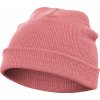 Silná ohrnovací beanie čepice z husté pleteniny (Barva růžová světlá)