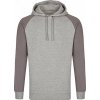 Pánská slim fit mikina s kapucí s kontrastními rukávy Miners Mate, komfortní dvojitá kapuce (Velikost S, Barva černá mikina s melírovými rukávy)
