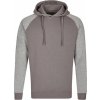 Pánská slim fit mikina s kapucí s kontrastními rukávy Miners Mate, komfortní dvojitá kapuce (Velikost S, Barva černá mikina s melírovými rukávy)