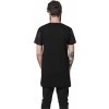 Prodloužené pánské triko Urban Classics s koženkovými rukávy (Velikost L, Barva černá - černá)