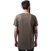 Prodloužené mírně zaoblené pánské triko Urban Classics 100% bavlna (Barva vojenská zelená, Velikost XXL)