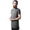 Prodloužené triko Urban Classics s delším zadním dílem a středovým švem (Barva šedá tmavá, Velikost L)