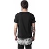 Prodloužené triko Urban Classics se spodním mramorovým dílem (Barva černá, Velikost L)
