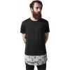 Prodloužené triko Urban Classics se spodním mramorovým dílem (Barva černá, Velikost L)