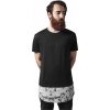 Prodloužené triko Urban Classics se spodním mramorovým dílem (Barva černá, Velikost L)