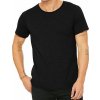 Pánské lehké triko Canvas s nezačištěným lemem kolem krku (Velikost S, Barva černá)