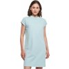 Pevné bavlněné šaty s ohnutými rukávky a se stojáčkem 200 g/m (Velikost XS, Barva modrá mátová)