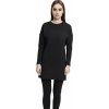 Prošívané oversize šaty Urban Classics s dlouhým rukávem 320 g/m Urban Classics černá