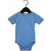 Body z žerzejové tkaniny s bočnímy švy Bella Canvas (Barva Asphalt (Solid), Velikost 3-6 měsíců)