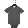 Body z žerzejové tkaniny s bočnímy švy Bella Canvas (Barva Asphalt (Solid), Velikost 3-6 měsíců)