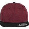 Dvoubarevná melírová kšiltovka Flexfit snapback 6-panelů (Barva červená - černá)