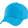 Dětská baseballová čepice na suchý zip, 5 panelů Beechfield modrá azurová