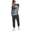 Pánské baseballové triko Urban Classics s krátkým kontrastním rukávem (Velikost XXL, Barva šedá uhlová - modrá petrolejová)