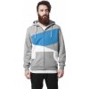 Barevná mikina s kapucí na zip Zig Zag Urban Classics (Velikost 3XL, Barva šedá - černá - limetková)