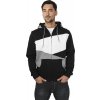 Barevná mikina s kapucí na zip Zig Zag Urban Classics (Velikost 3XL, Barva šedá - černá - limetková)