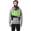 Barevná mikina s kapucí na zip Zig Zag Urban Classics (Velikost 3XL, Barva šedá - černá - limetková)