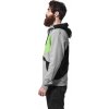 Barevná mikina s kapucí na zip Zig Zag Urban Classics (Velikost 3XL, Barva šedá - černá - limetková)
