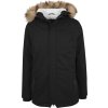 Zimní parka s odnímatelným límcem z umělé kožešiny Urban Classics (Barva černá, Velikost L)