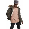 Zimní parka s odnímatelným límcem z umělé kožešiny Urban Classics (Barva černá, Velikost L)