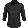 Dámská strečová košile Sol's se 3/4 rukávy Sol's černá