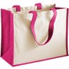 Dárková taška Shopper s panely pro potisk z bavlny a juty 21 l (Velikost 42 x 33 x 19 cm, Barva zelená jablková)