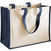 Dárková taška Shopper s panely pro potisk z bavlny a juty 21 l (Velikost 42 x 33 x 19 cm, Barva zelená jablková)