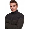 Dvoubarevná fleecová mikina Urban Classics se stojáčkem (Velikost L, Barva zelená olivová - černá)