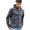 Teplá sportovní mikina s elastanem na zip s kapucí James and Nicholson (Barva šedá tmavá, Velikost 3XL)