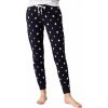 Pohodlné dámské pyžamové kalhoty na doma s proužky / hvězdičkami