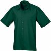 Pánská popelínová pracovní košile Premier Workwear s krátkým rukávem (Velikost 37 (14H), Barva Black (ca. Pantone Black C))