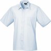 Pánská popelínová pracovní košile Premier Workwear s krátkým rukávem (Velikost 37 (14H), Barva Black (ca. Pantone Black C))