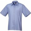 Pánská popelínová pracovní košile Premier Workwear s krátkým rukávem (Velikost 37 (14H), Barva Black (ca. Pantone Black C))