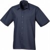 Pánská popelínová pracovní košile Premier Workwear s krátkým rukávem (Velikost 37 (14H), Barva Black (ca. Pantone Black C))