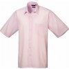 Pánská popelínová pracovní košile Premier Workwear s krátkým rukávem (Velikost 37 (14H), Barva Black (ca. Pantone Black C))