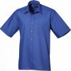 Pánská popelínová pracovní košile Premier Workwear s krátkým rukávem (Velikost 37 (14H), Barva Black (ca. Pantone Black C))