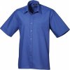 Pánská popelínová pracovní košile Premier Workwear s krátkým rukávem (Velikost 37 (14H), Barva Black (ca. Pantone Black C))