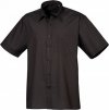 Pánská popelínová pracovní košile Premier Workwear s krátkým rukávem (Velikost 37 (14H), Barva Black (ca. Pantone Black C))