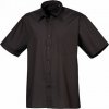 Pánská popelínová pracovní košile Premier Workwear s krátkým rukávem (Velikost 37 (14H), Barva Black (ca. Pantone Black C))