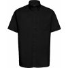 Profesní pánská košile Oxford Russell s krátkým rukávem (Velikost S (37/38), Barva černá)